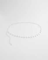 Chico's Accessories Silvertone Pebble Chain Belt