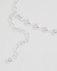 Chico's Accessories Silvertone Pebble Chain Belt