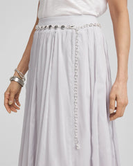 Chico's Accessories Silvertone Pebble Chain Belt