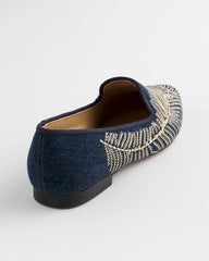 Chico's Accessories Peacock Embroidered Flats