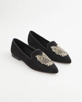Chico's Accessories Black Microsuede Loafers