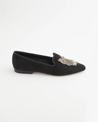 Chico's Accessories Black Microsuede Loafers