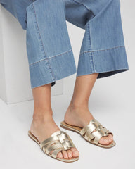 Chico's Accessories Leather Cassidy Cross-Strap Slide Shoes