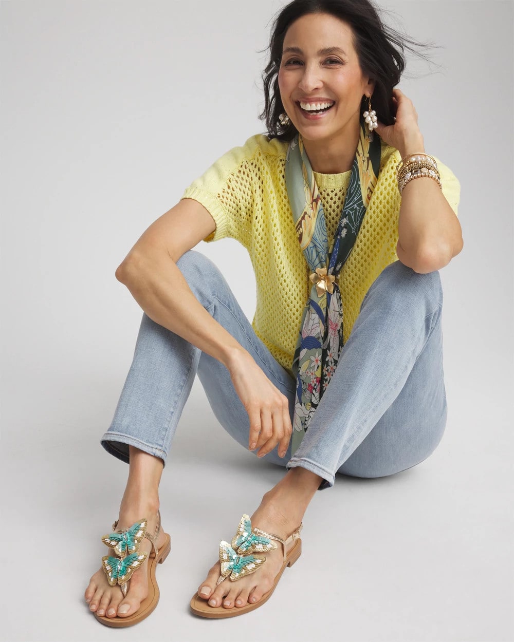 Chico's Accessories Butterfly T-Strap Sandal
