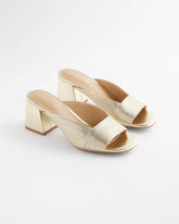 Chico's Accessories Vinia Metallic Rope Block Heels
