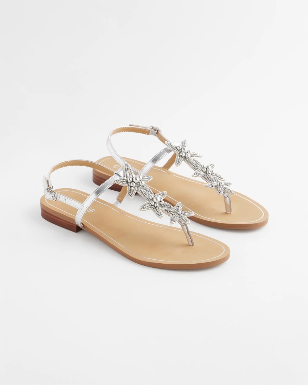 Chico's Accessories Beach Starfish T-Strap Sandals