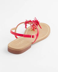 Chico's Accessories Coral Beach T-Strap Sandals