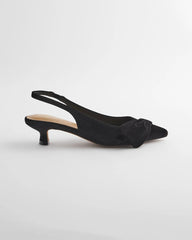 Chico's Accessories Charm Velvet Bow Kitten Heels