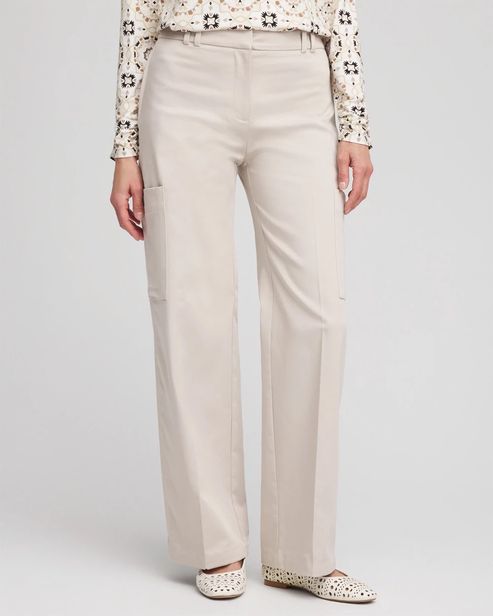 Chico's Petites Petite Sateen Cargo Pants