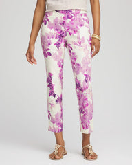 Chico's Petites Petite Floral Brigitte™ Pull-On Slim Cropped Pants