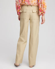 Chico's Petites Petite Canvas Cargo Wide-Leg Pants