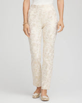 Chico's Petites Petite Juliet Golden Foiled Slim Ankle Pants