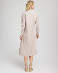 Chico's Petites Petite Vanilla Chai Striped Shirtdress