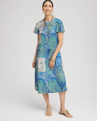 Chico's Petites Petite Trapunto Midi Jersey-Knit Dress