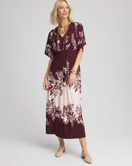 Chico's Petites Petite Floral Flutter-Sleeve Maxi Dress