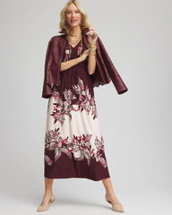Chico's Petites Petite Floral Flutter-Sleeve Maxi Dress