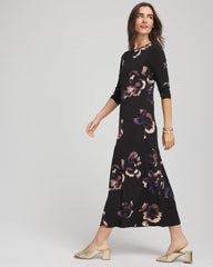 Chico's Petites Petite Floral Boatneck Column Maxi Dress