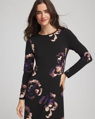 Chico's Petites Petite Floral Boatneck Column Maxi Dress