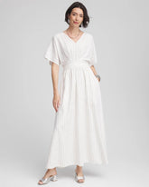 Chico's Petites Metallic Striped Maxi Dress