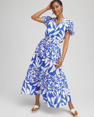 Chico's Petites Petite Flutter Sleeved Maxi Dress