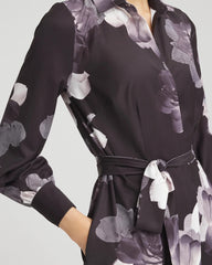 Chico's Petites Petite Floral Print Maxi Shirt Dress