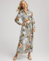 Chico's Petites Petite Artisanal Floral Print Maxi Shirtdress