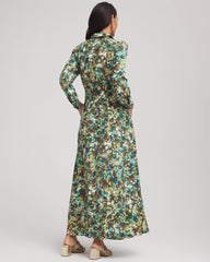 Chico's Petites Petite Printed Long-Sleeved Shirtdress