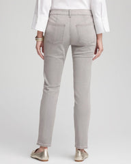 Chico's Petites Petite Silver Pull-On Slim Ankle Jeggings