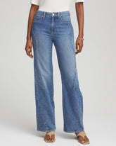 Chico's Petites Petite Appliqué High-Rise Wide-Leg Jeans