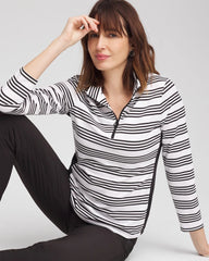 Chico's Collections Zenergy® UPF Stripe Long Sleeve Top