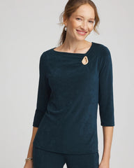 Chico's Collections Travelers™ Asymmetrical 3/4 Sleeve Top