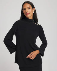 Chico's Collections Travelers™ Button Mockneck Top