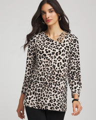 Chico's Collections Travelers™ Animal-Print Lattice Top