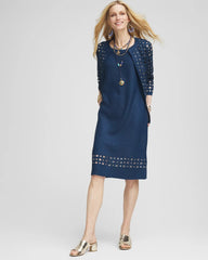 Chico's Collections Travelers™ Sleeveless Crushed Cutout-Hem Dress