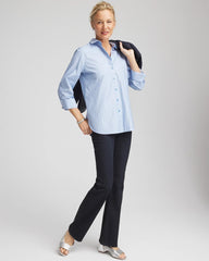 Chico's Collections No Iron™ Striped Jacquard Sateen Shirt