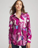 Chico's Collections No Iron™ Floral-Paint-Print Shirt