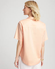 Chico's Collections No Iron™ Embroidered Floral Short-Sleeve Shirt