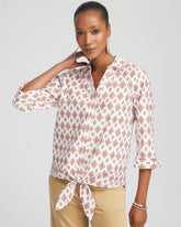 Chico's Collections No Iron™ Tie-Front Geo-Print Shirt