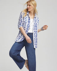 Chico's Collections No Iron™ Star Print Linen Shirt