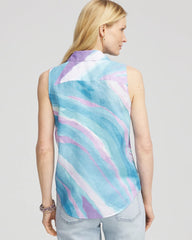 Chico's Collections No Iron™ Linen Tie-Front Sleeveless Shirt