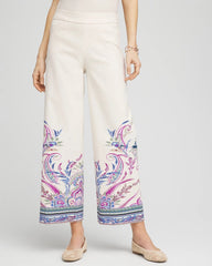 Chico's Collections Brigitte™ Paisley Wide-Leg Cropped Pants