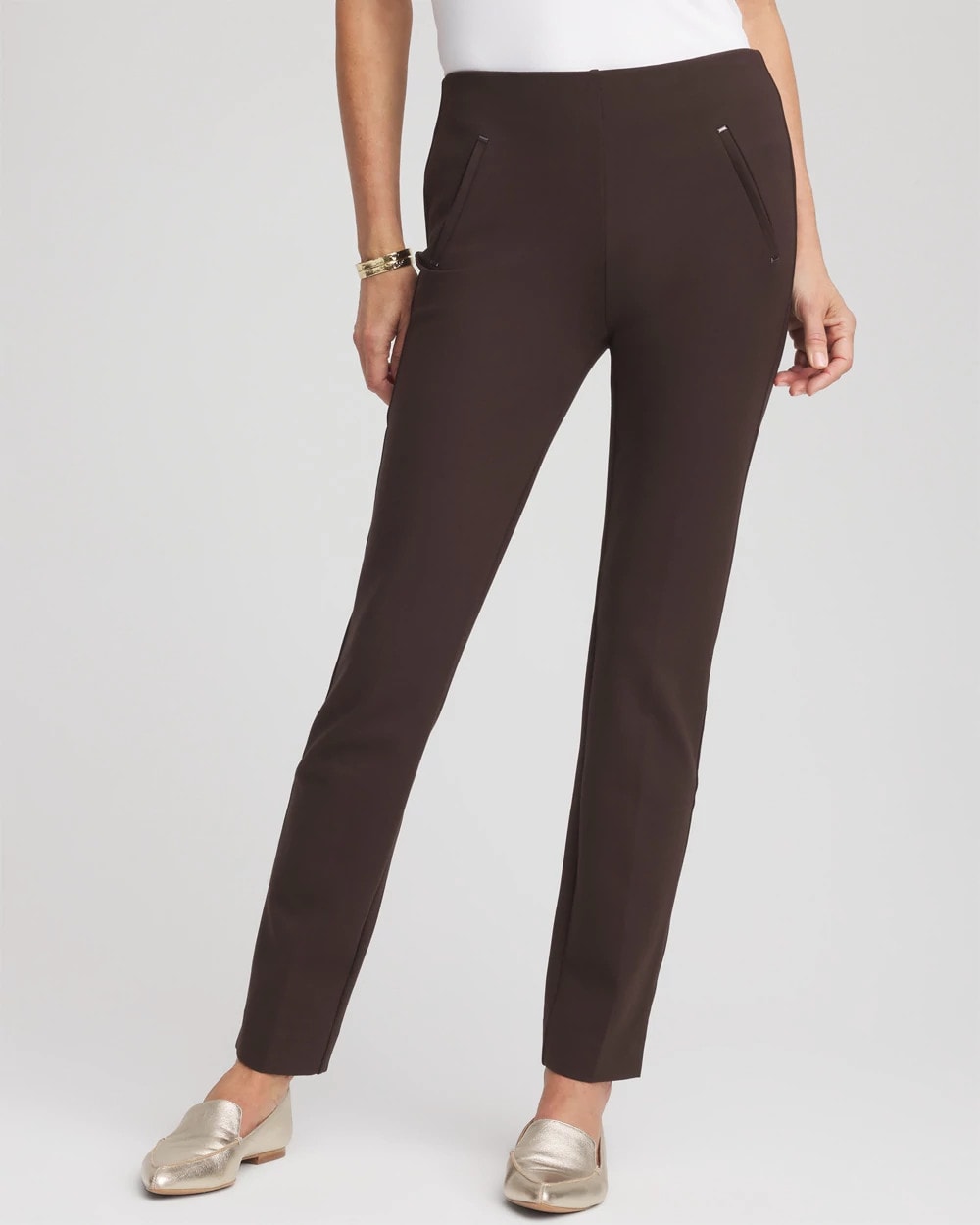 Chico's Collections Juliet Slim Trim Detail Ankle Pants