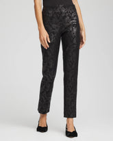 Chico's Collections Juliet Black Foiled Slim Ankle Pants