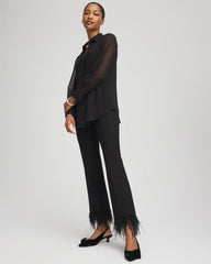 Chico's Collections Juliet Feathered Flared Cropped Pants