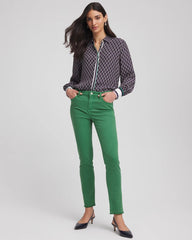 Chico's Collections Girlfriend Fray Hem Ankle Jeans