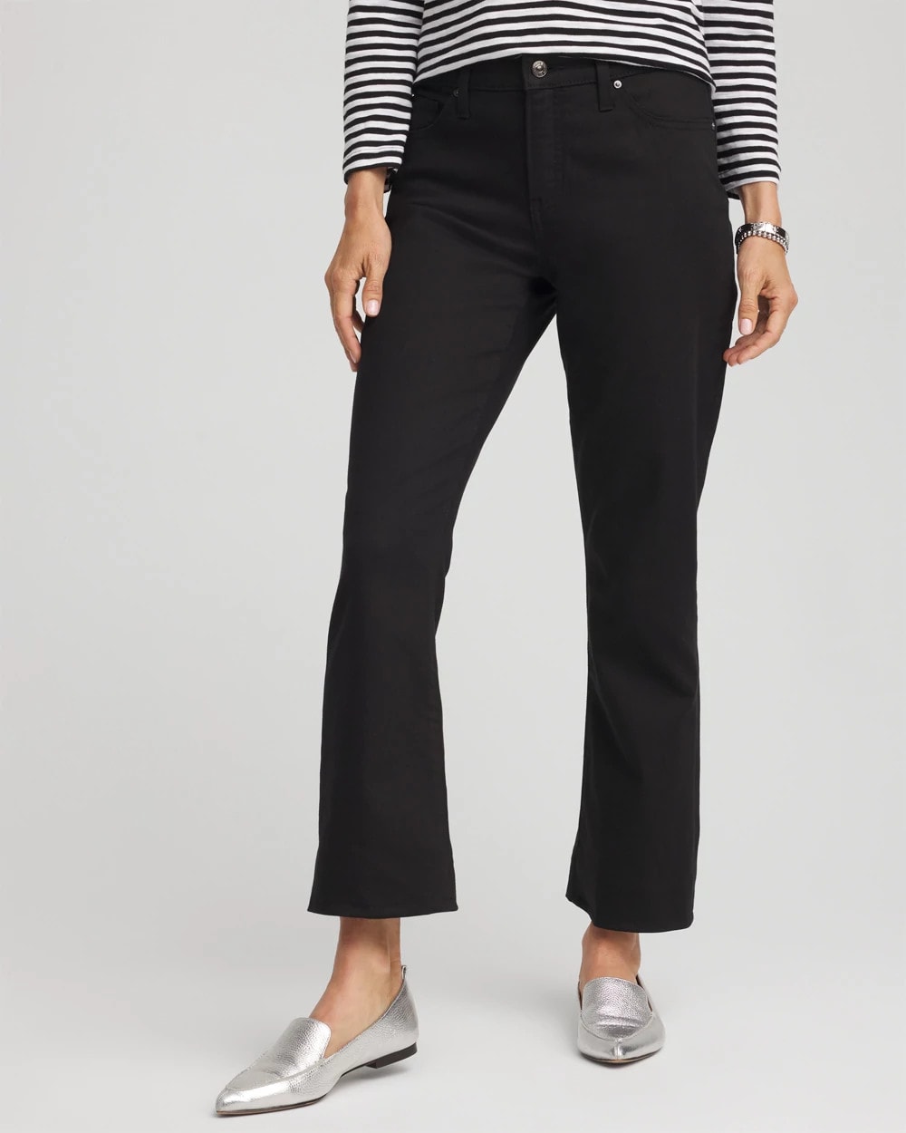 Chico's Collections Cropped Girlfriend Kick-Flare Jeans
