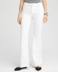 Chico's Collections Girlfriend No Stain Frayed Flared Jeans