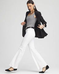 Chico's Collections Girlfriend No Stain Frayed Flared Jeans