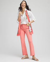 Chico's Collections Girlfriend Fray Hem Kick Flare Jeans