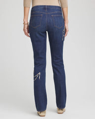 Chico's Collections Sequins Rose Girlfriend Slim-Leg Jeans